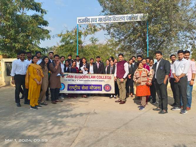 S.S. Jain Subodh Law College has Organized an NSS Camp at Panwaliya Village